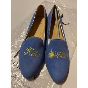 C. Wonder Womens Slip-On Flat Suede Baby Blue Chloe Casual Shoes Size 8W NWOB